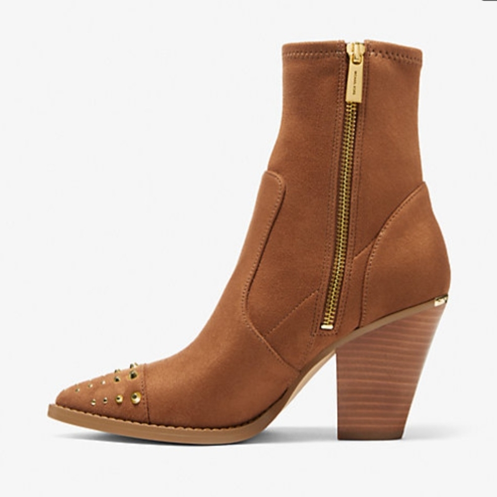 Michael Kors Dover Studded Stretch Faux Suede Boots, NIB Size 10 - Picture 4 of 7
